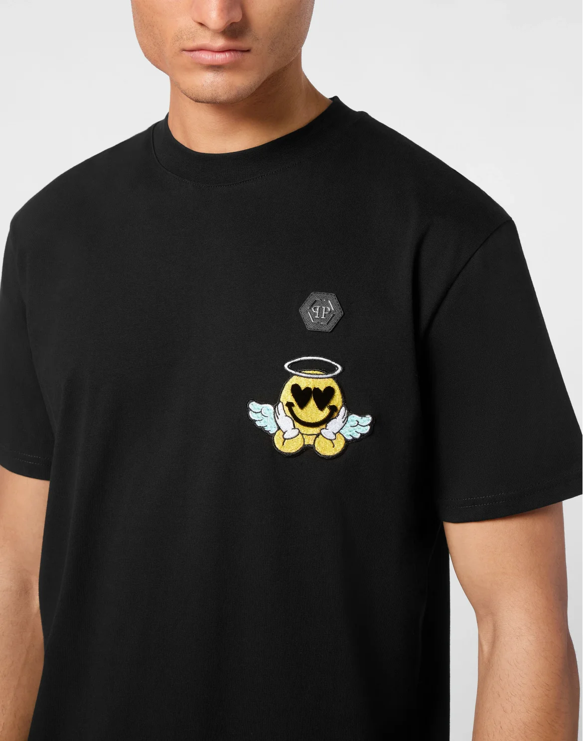 Jersey  T-shirt Round Neck SS Smile, цвет: Черный