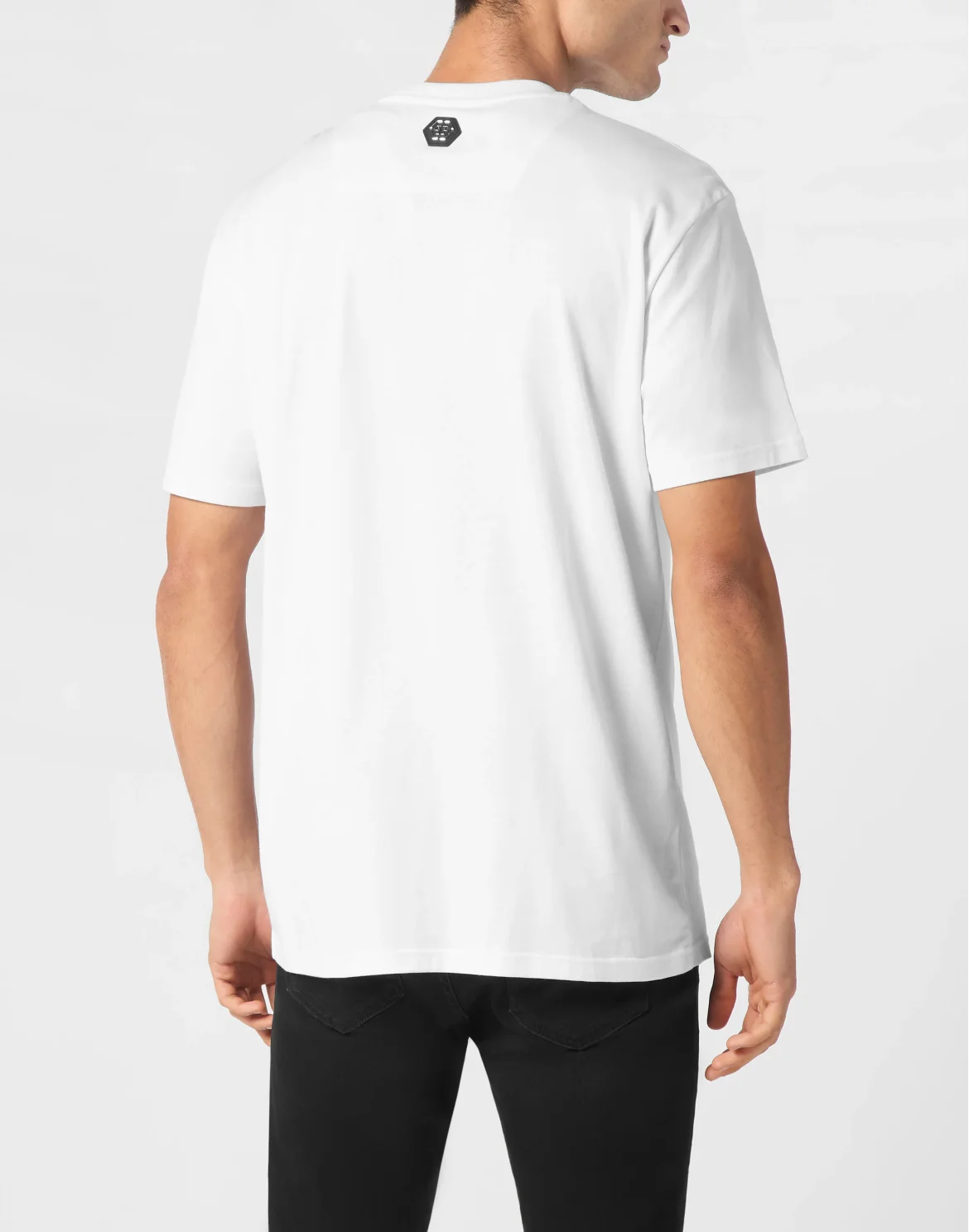 Jersey  T-shirt Round Neck SS Strass Smile, цвет: Белый