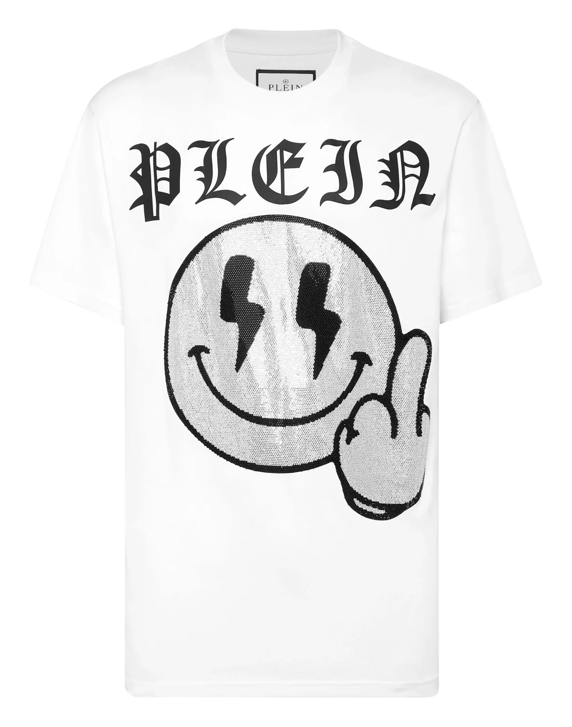 Jersey  T-shirt Round Neck SS Strass Smile, цвет: Белый
