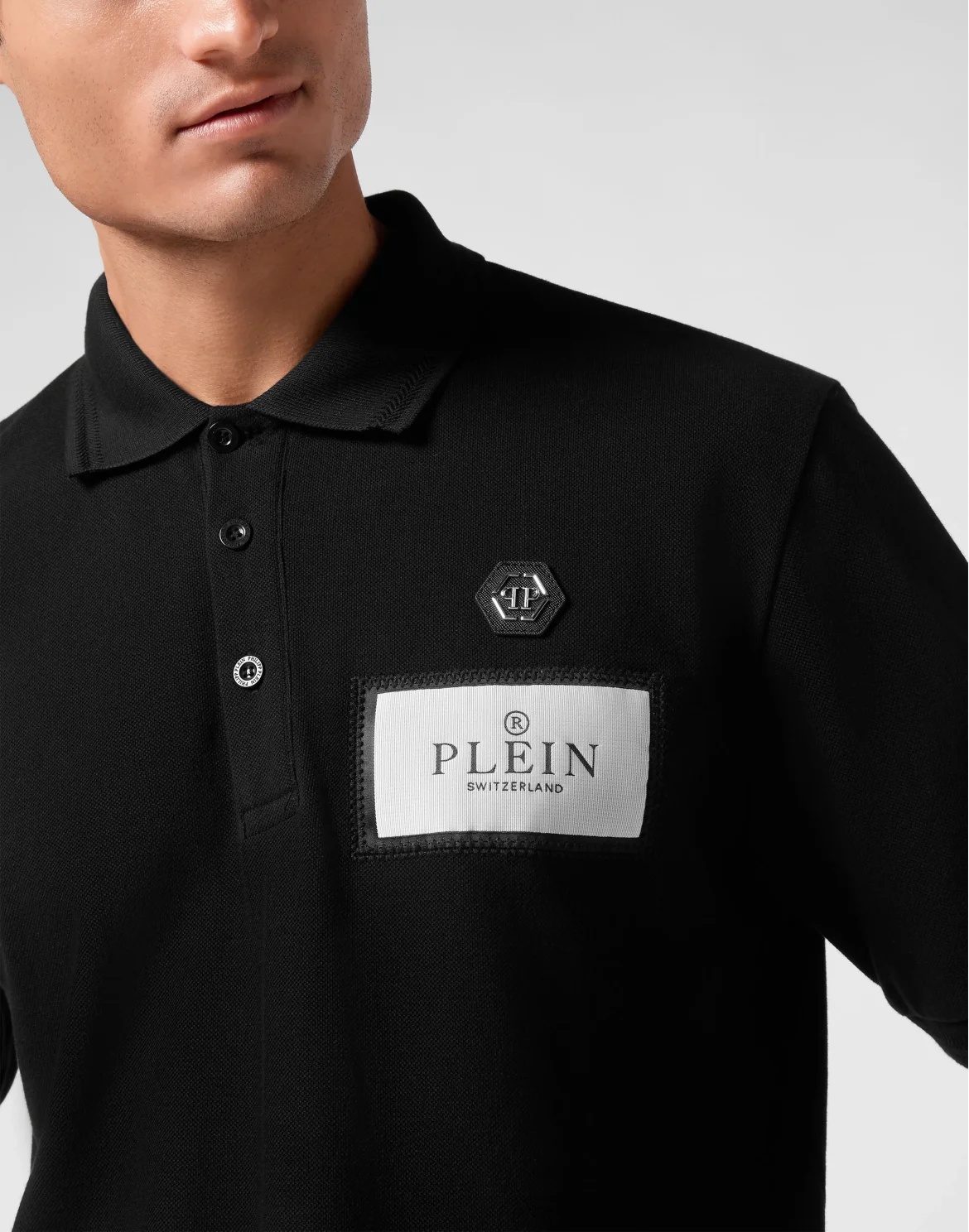 Polo shirt SS Label Contrast, цвет: Черный