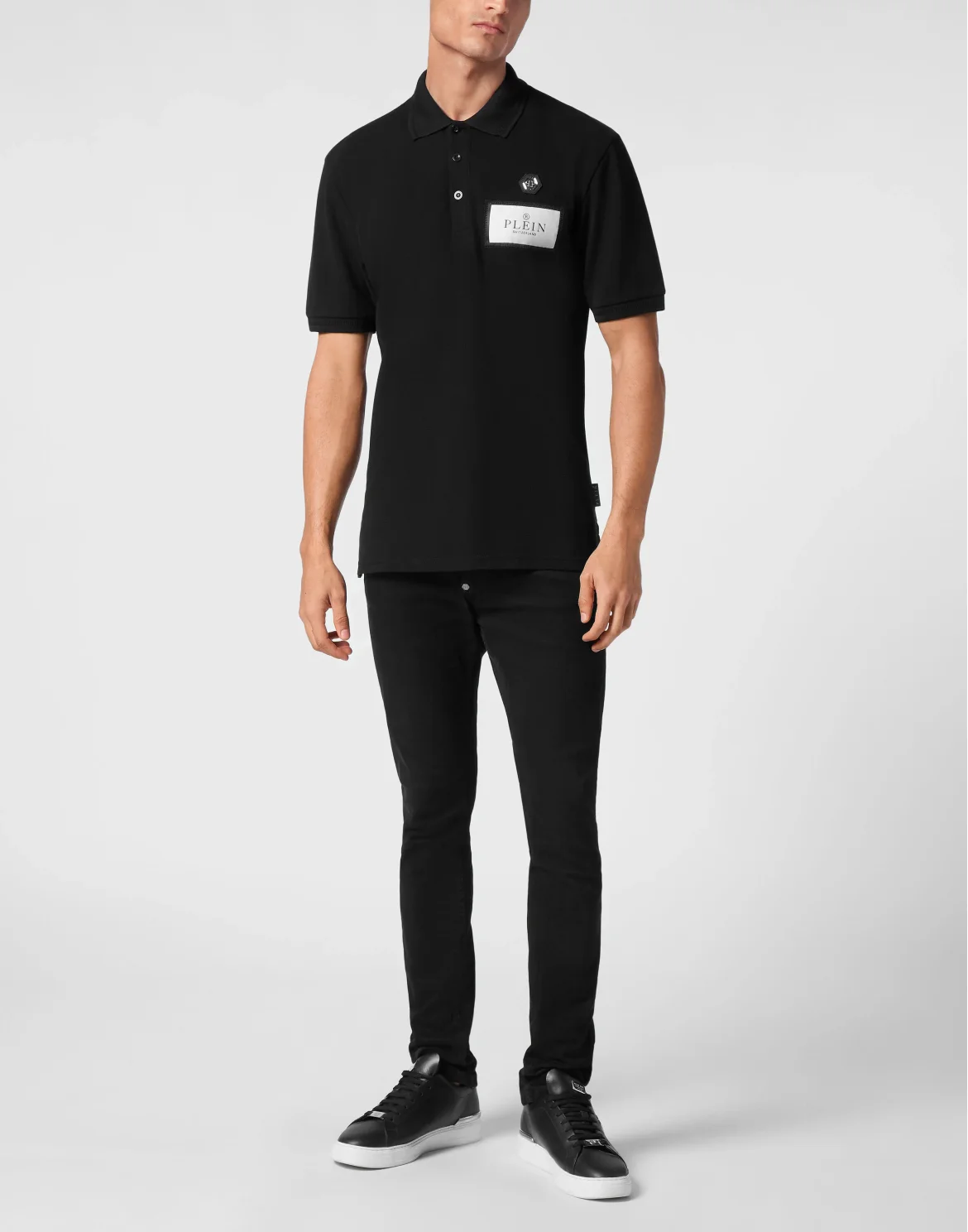 Polo shirt SS Label Contrast, цвет: Черный