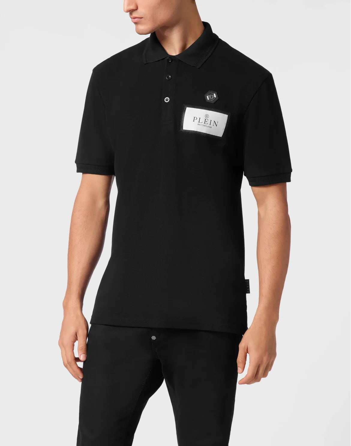 Polo shirt SS Label Contrast, цвет: Черный