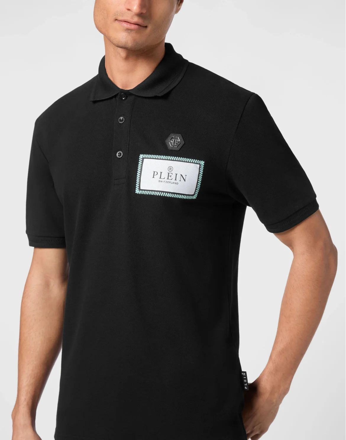 Polo shirt SS Label Contrast, цвет: Черный