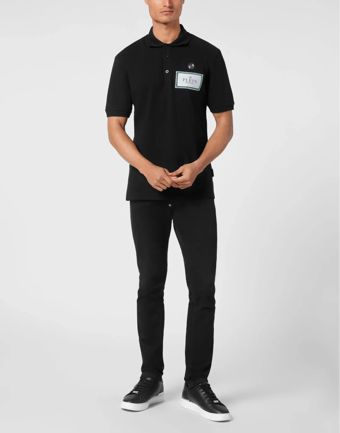 Polo shirt SS Label Contrast, цвет: Черный