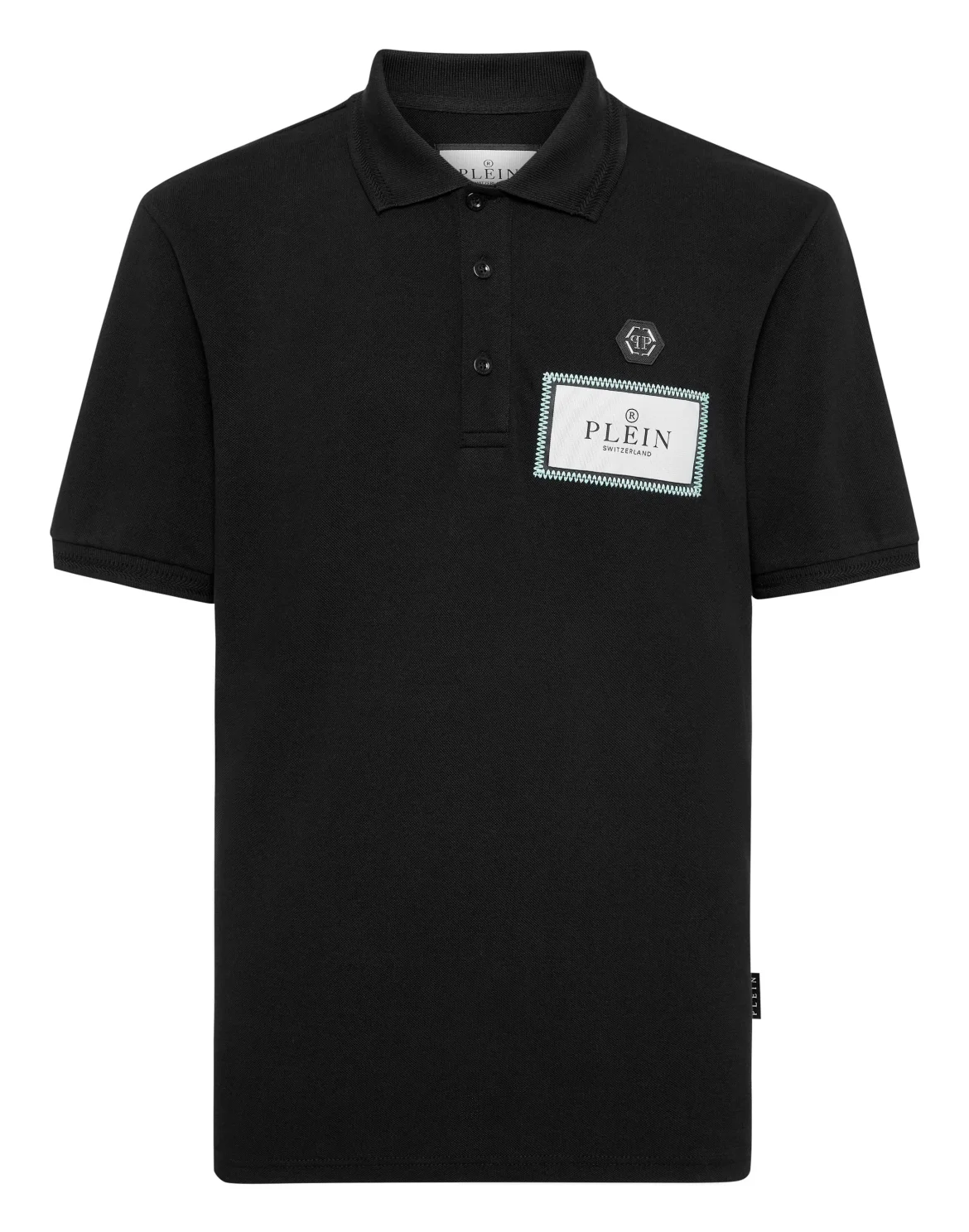 Polo shirt SS Label Contrast, цвет: Черный
