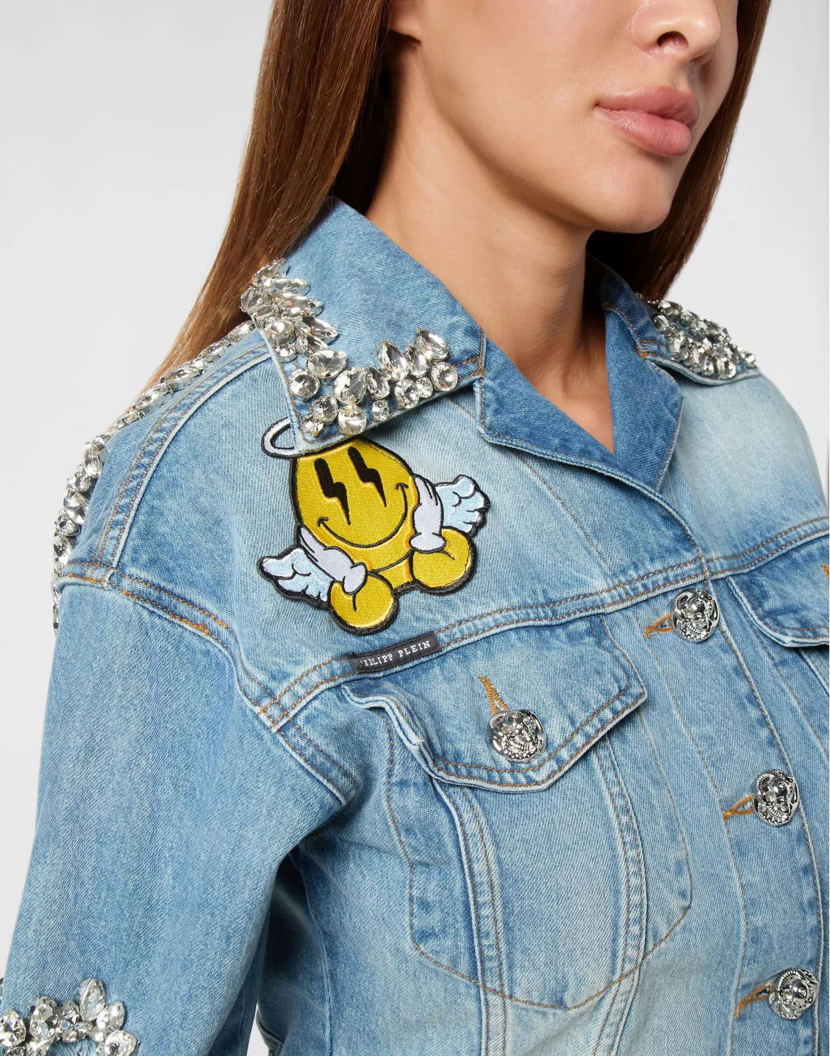 Denim Cropped Jacket Smile, цвет: Голубой