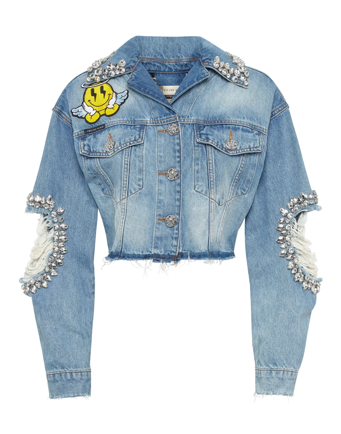 Denim Cropped Jacket Smile, цвет: Голубой