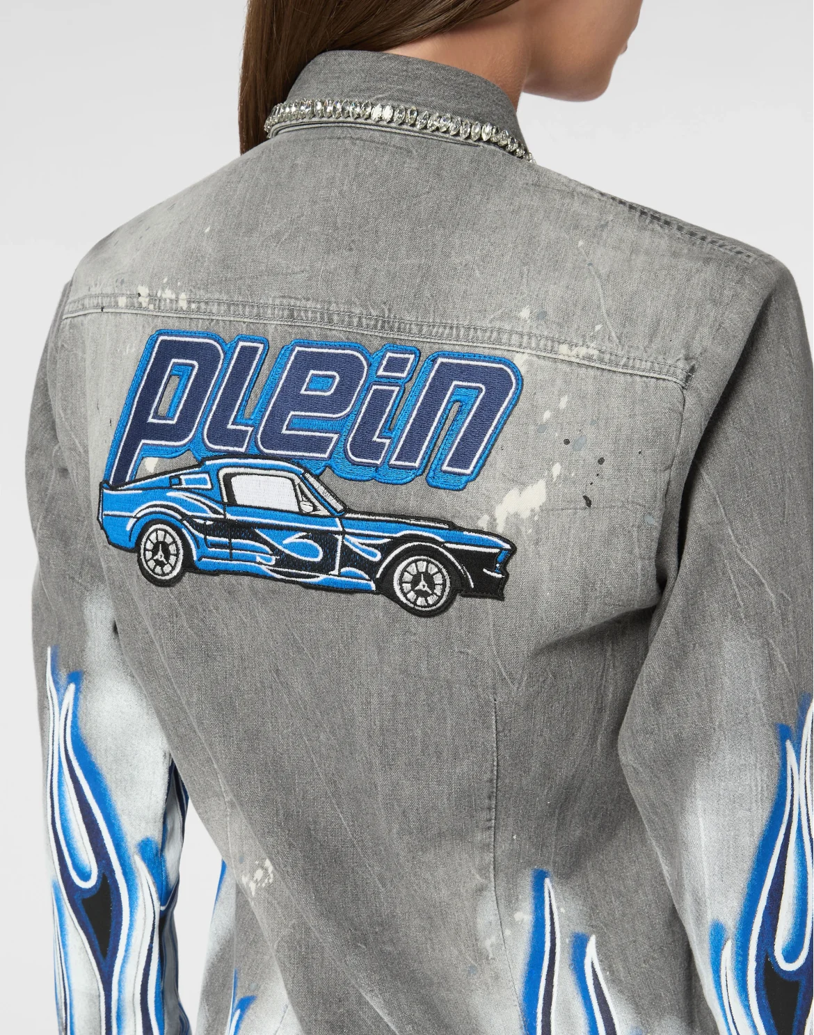 Denim Shirt LS Flame Racing, цвет: Серый
