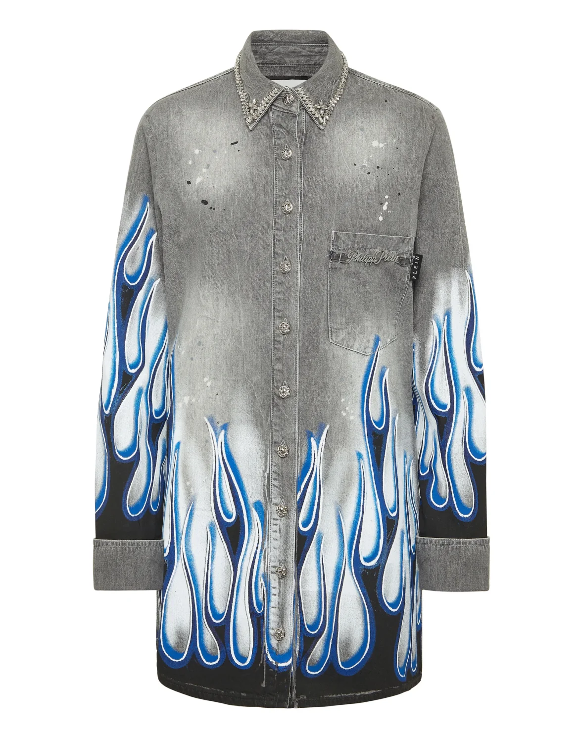 Denim Shirt LS Flame Racing, цвет: Серый