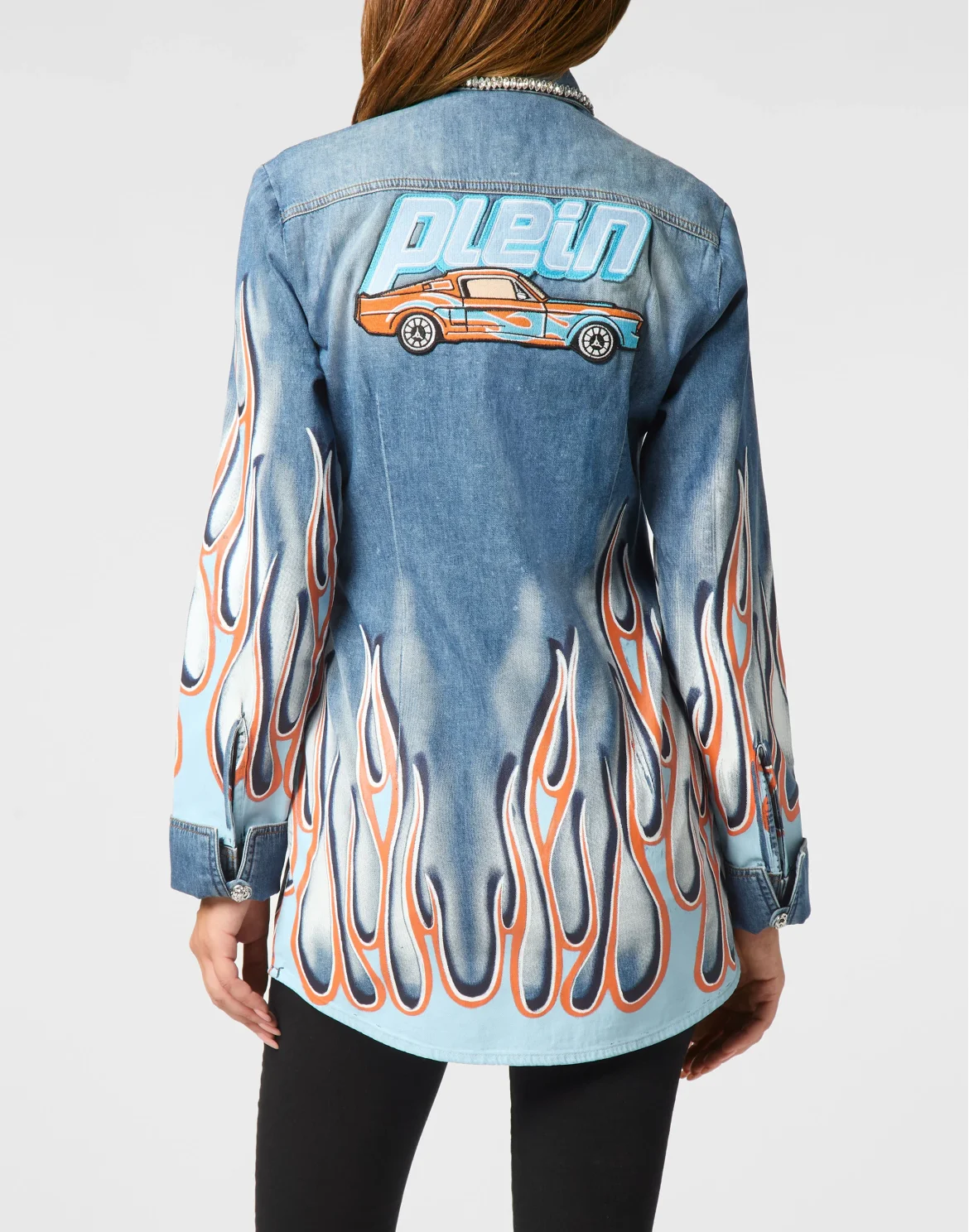 Denim Shirt LS Flame Racing, цвет: Серый