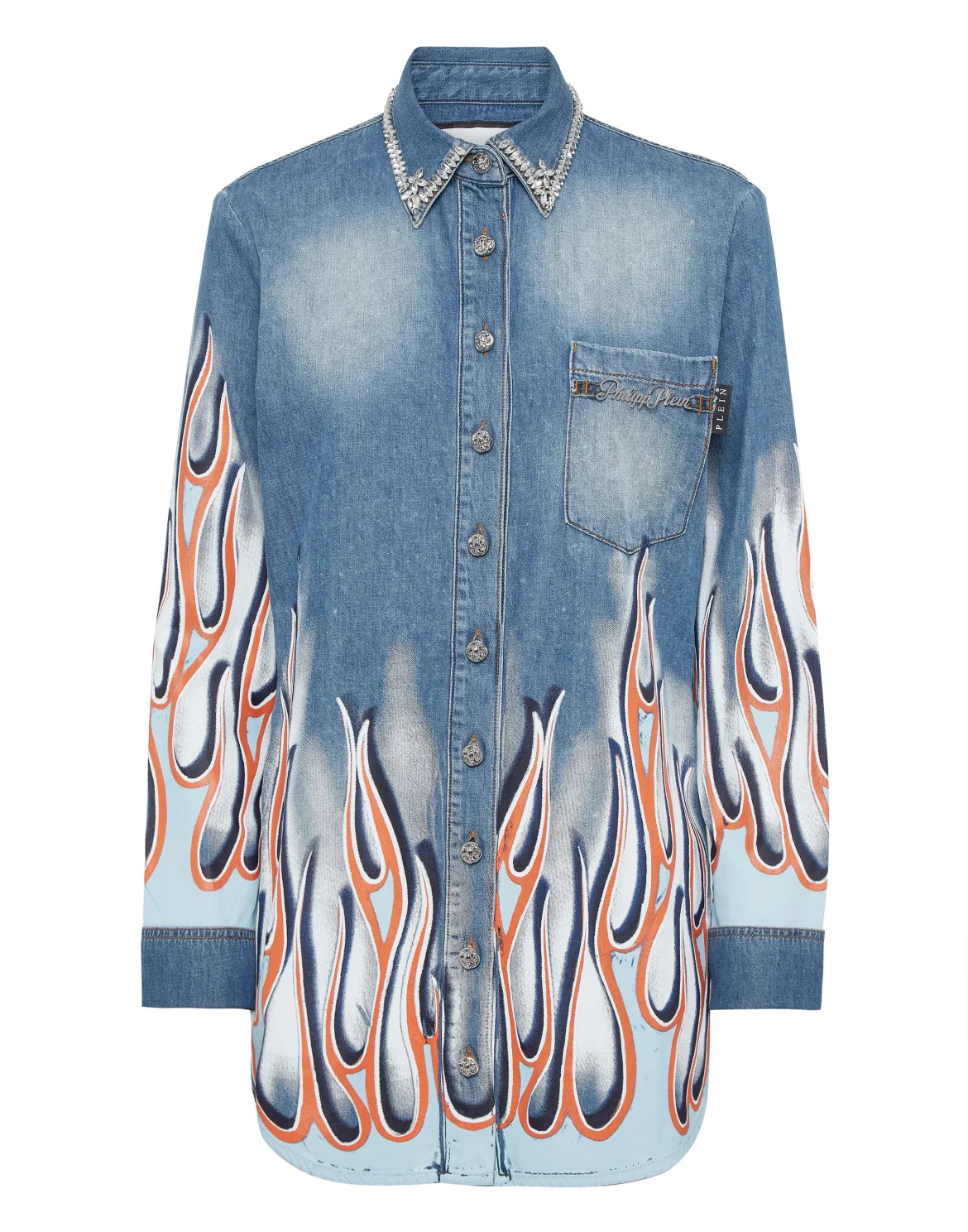 Denim Shirt LS Flame Racing, цвет: Серый