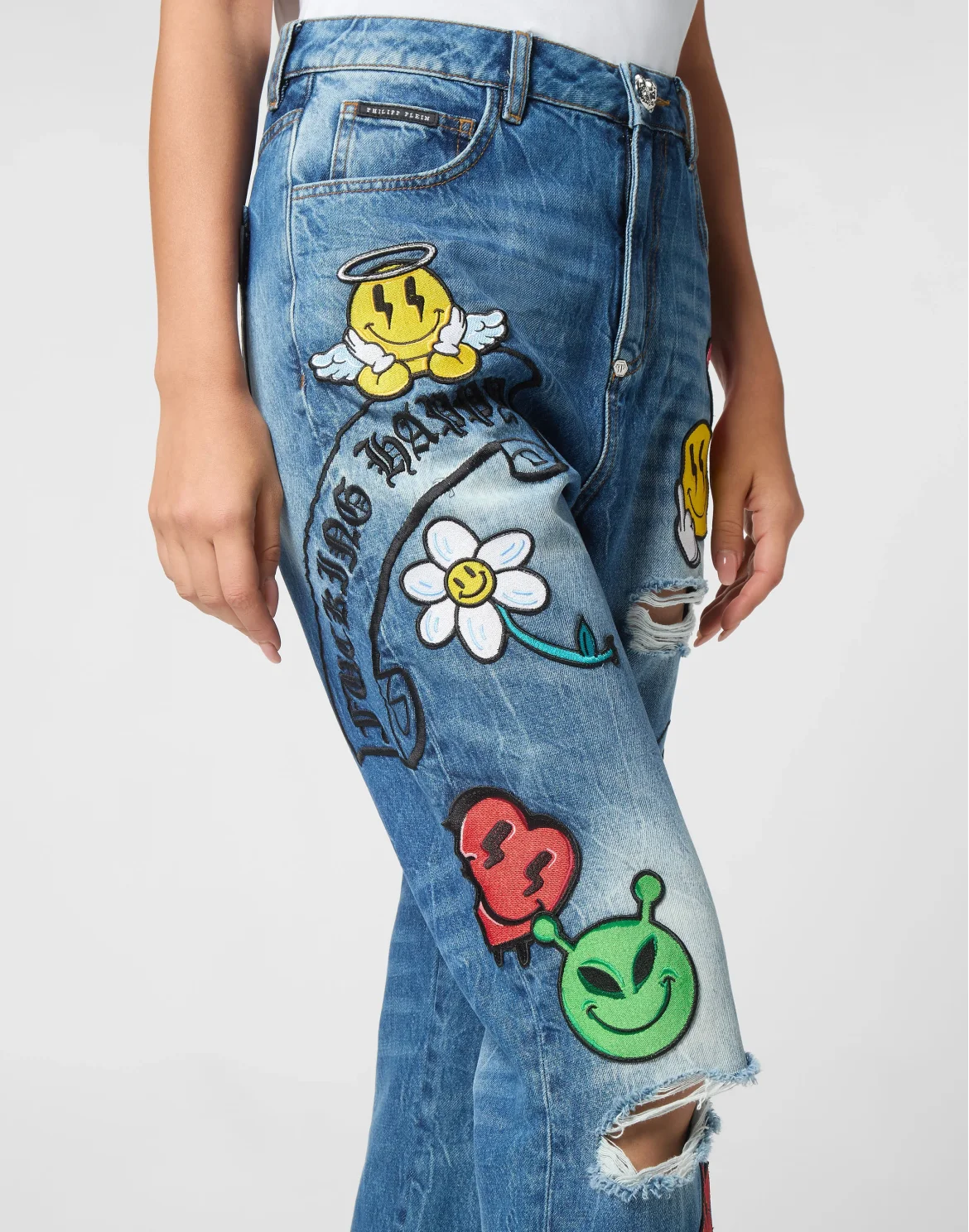 Denim Trousers Loose Fit Smile, цвет: Синий