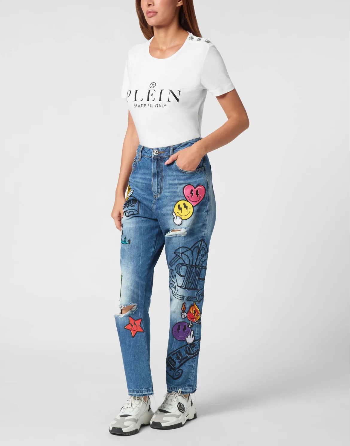 Denim Trousers Loose Fit Smile, цвет: Синий