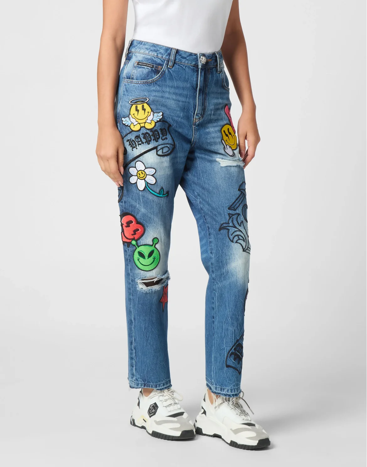 Denim Trousers Loose Fit Smile, цвет: Синий