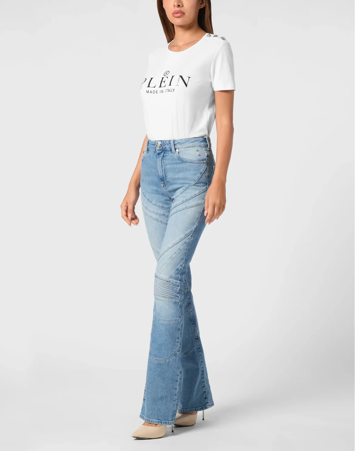 Denim Flare Trousers Racing, цвет: Голубой