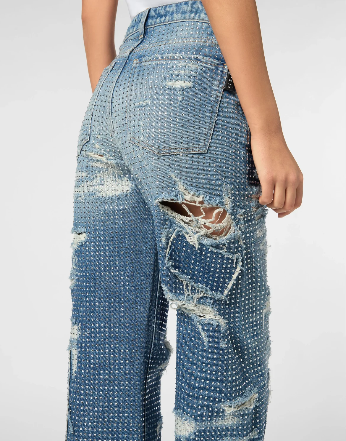 Skater Fit Row Denim Trousers Studs, цвет: Синий