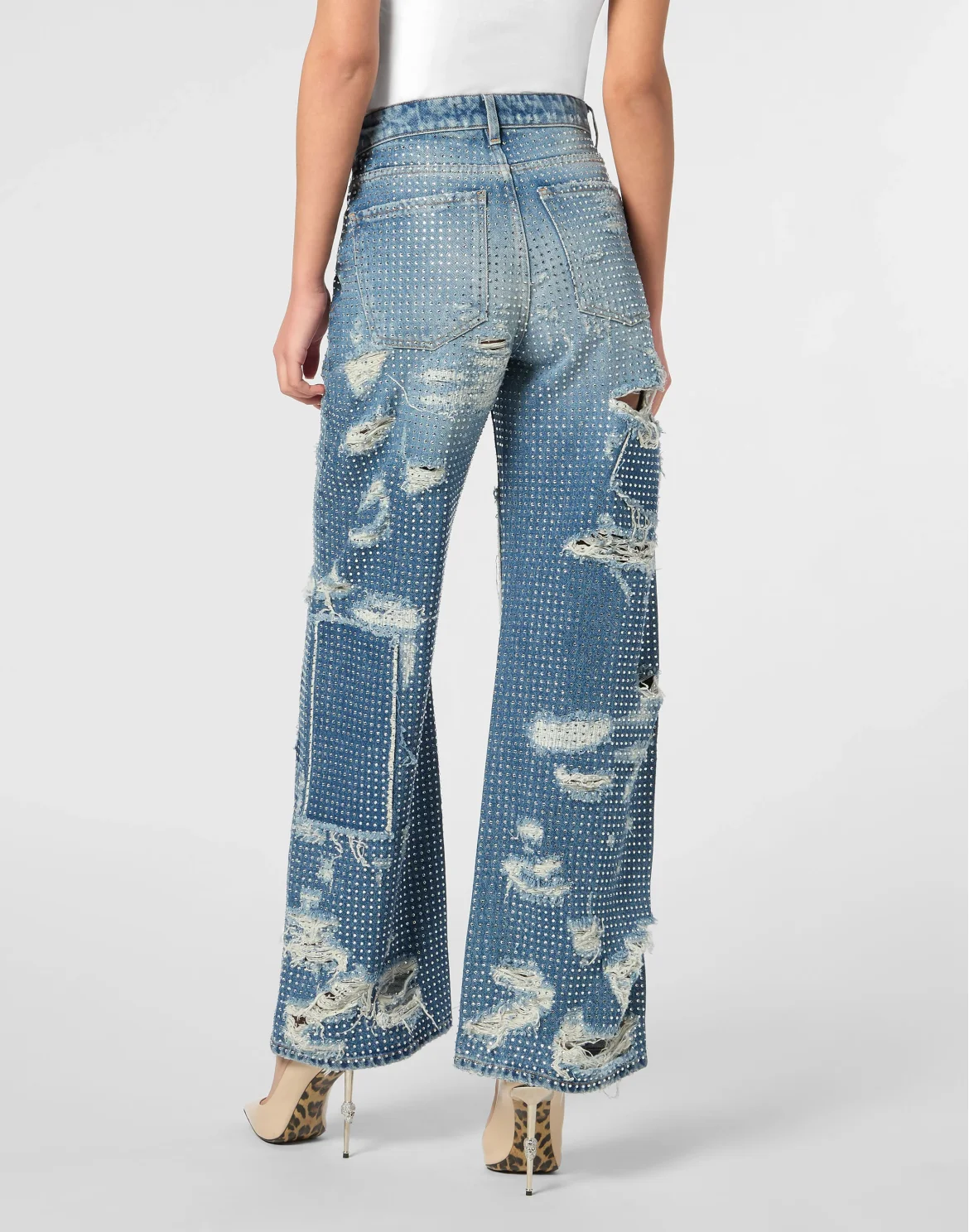 Skater Fit Row Denim Trousers Studs, цвет: Синий