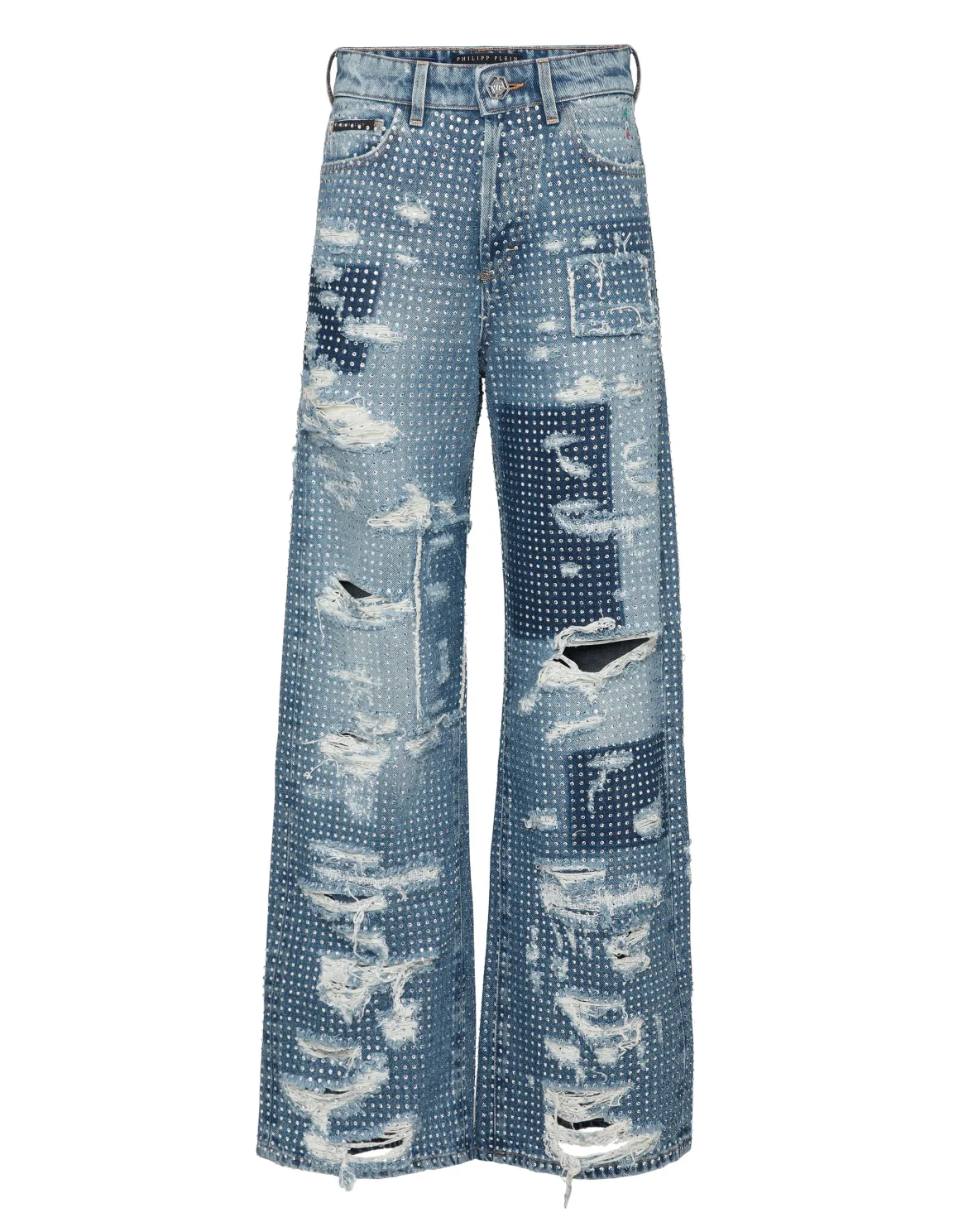Skater Fit Row Denim Trousers Studs, цвет: Синий