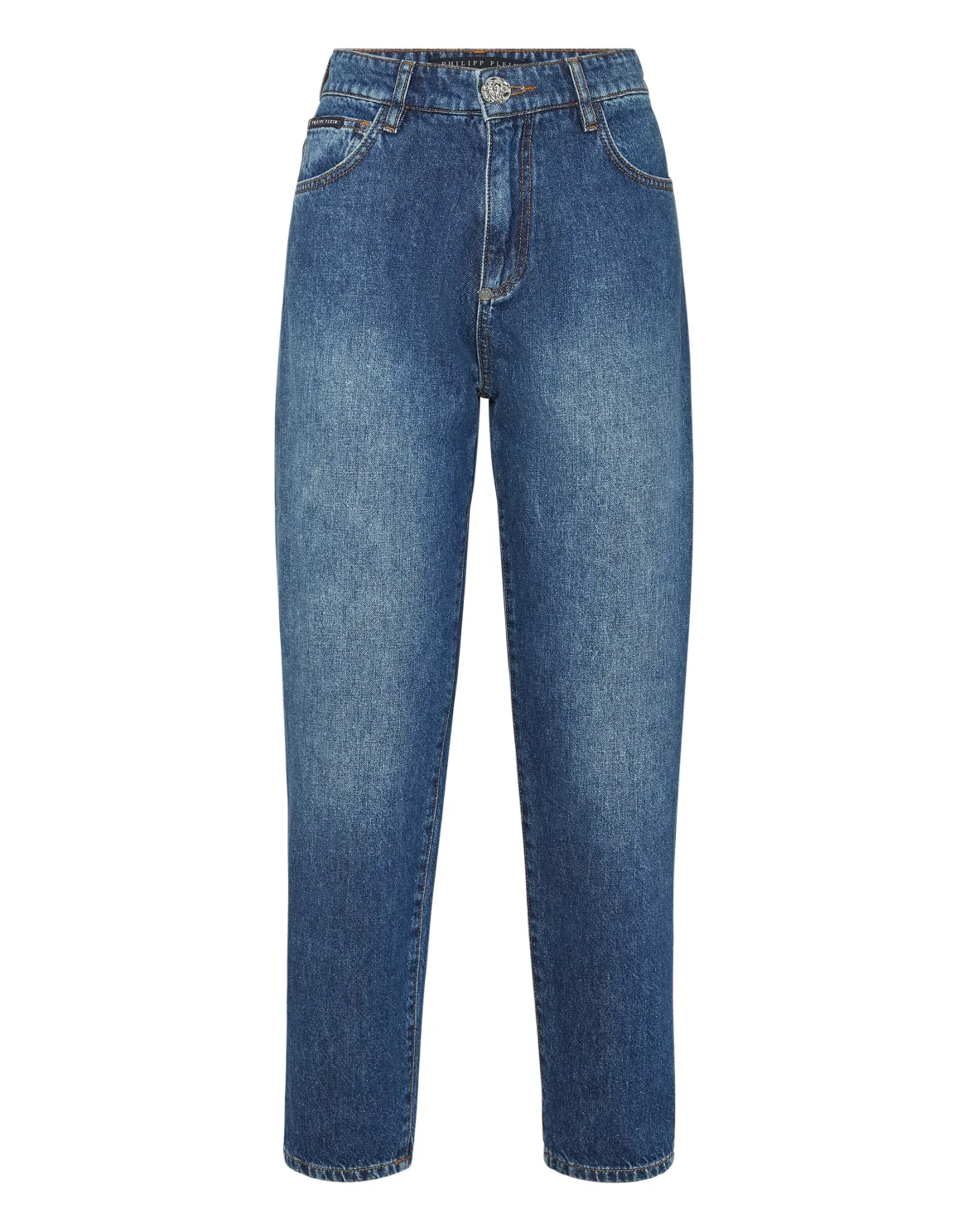 Denim Mom Fit Trousers, цвет: Синий