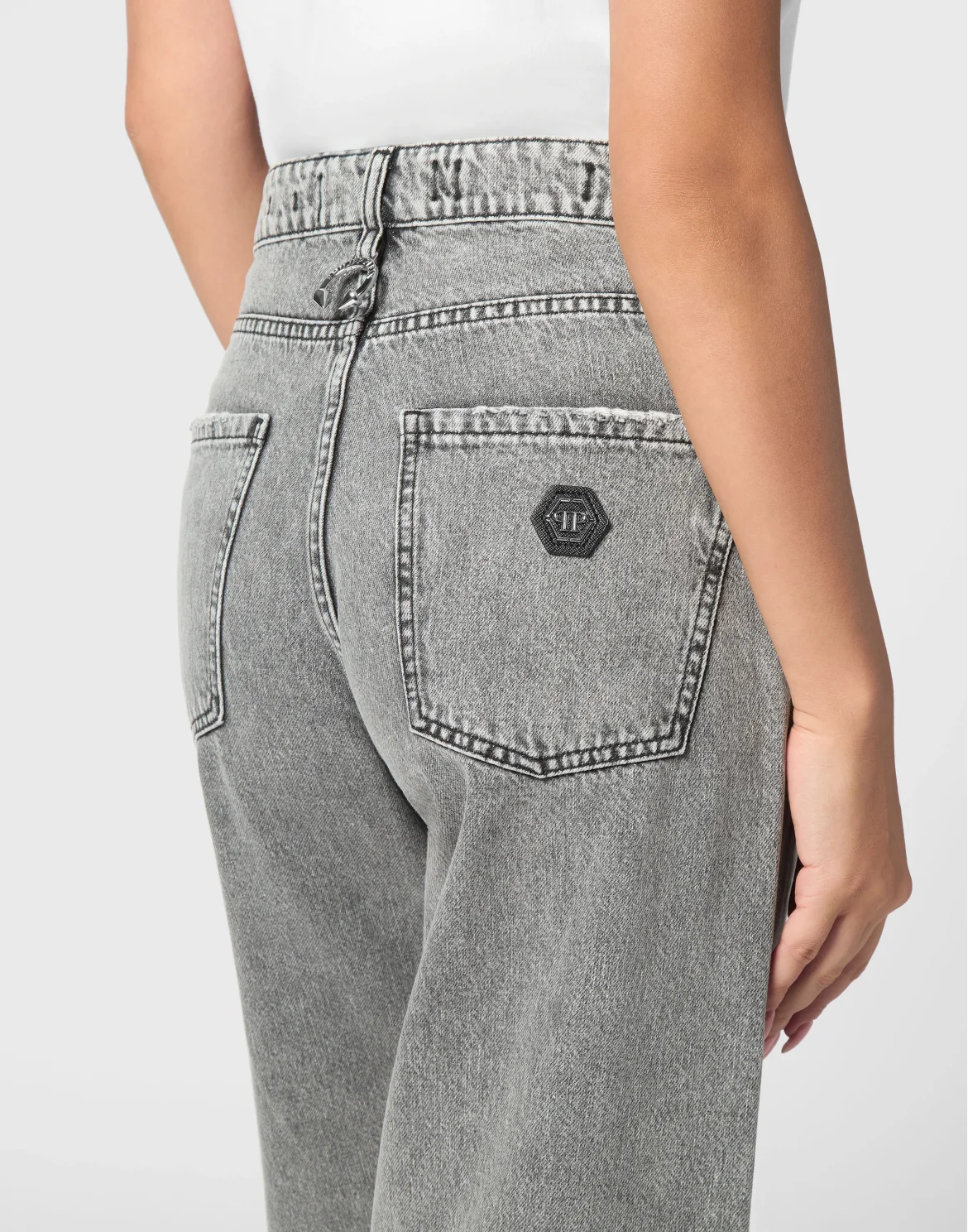 Denim Skater Fit Trousers, цвет: Серый