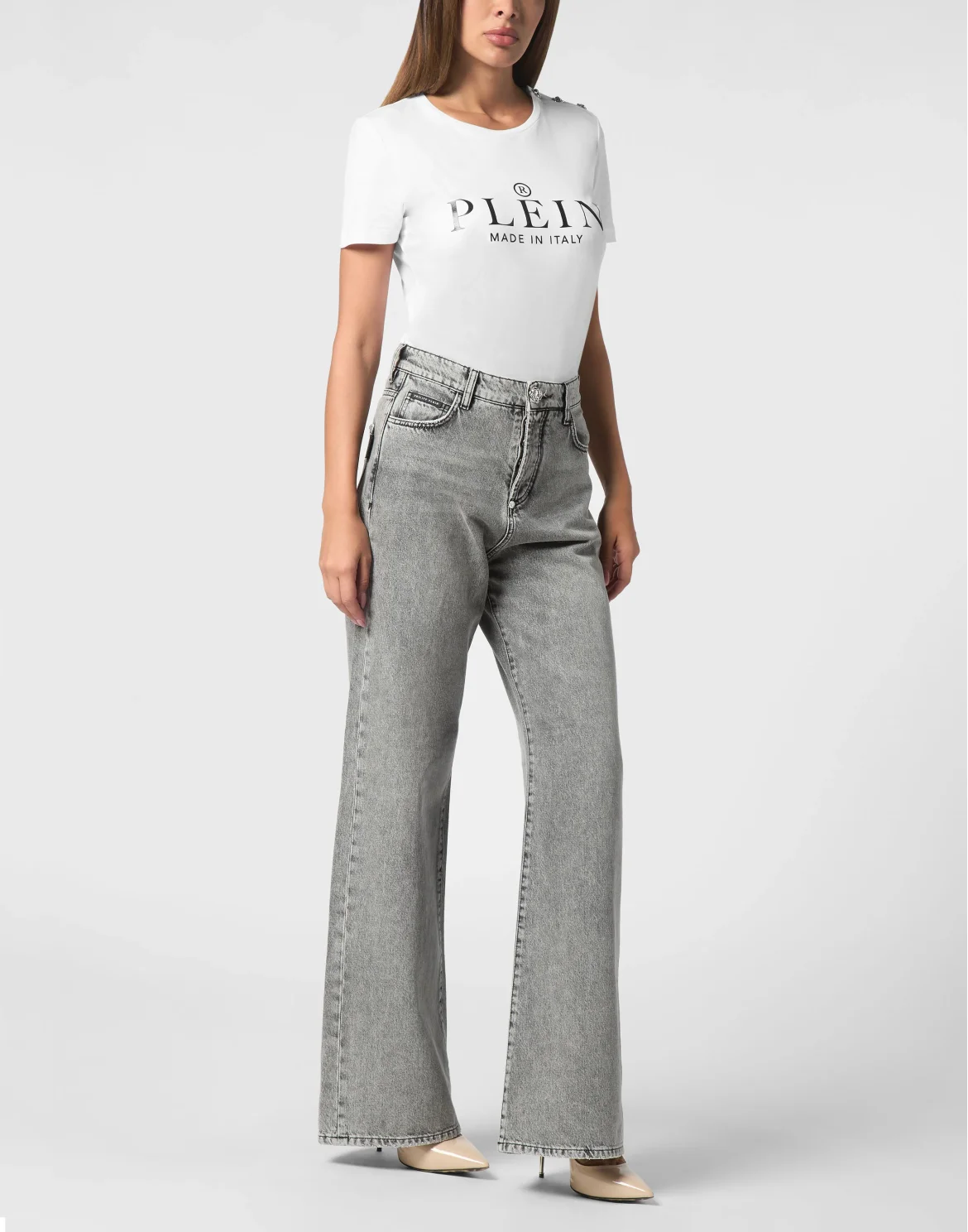 Denim Skater Fit Trousers, цвет: Серый
