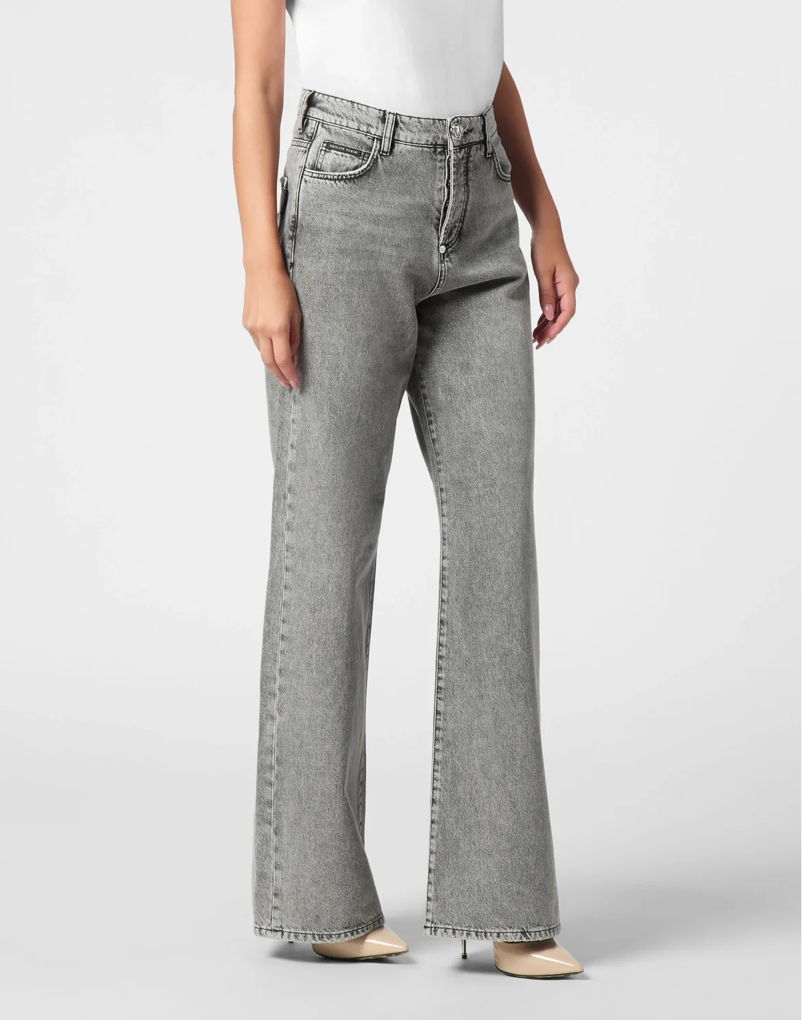 Denim Skater Fit Trousers, цвет: Серый