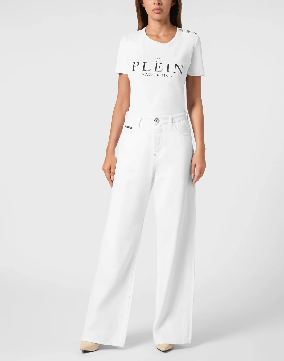 Denim Skater Fit Trousers, цвет: Белый