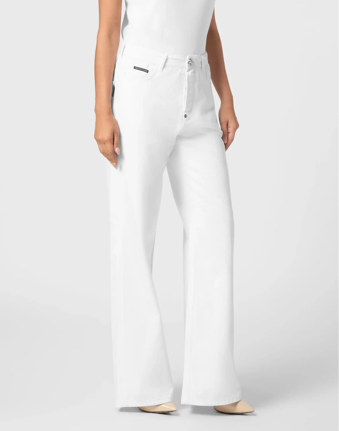 Denim Skater Fit Trousers, цвет: Белый