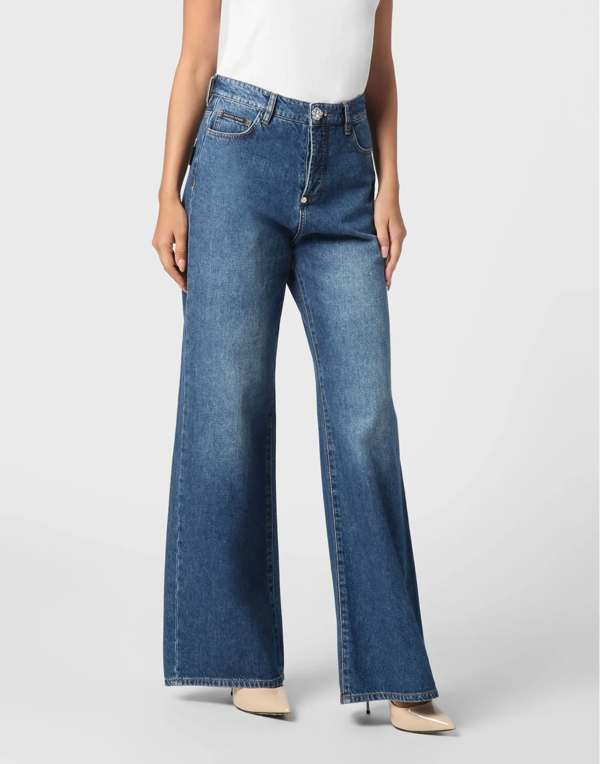 Denim Skater Fit Trousers, цвет: Синий