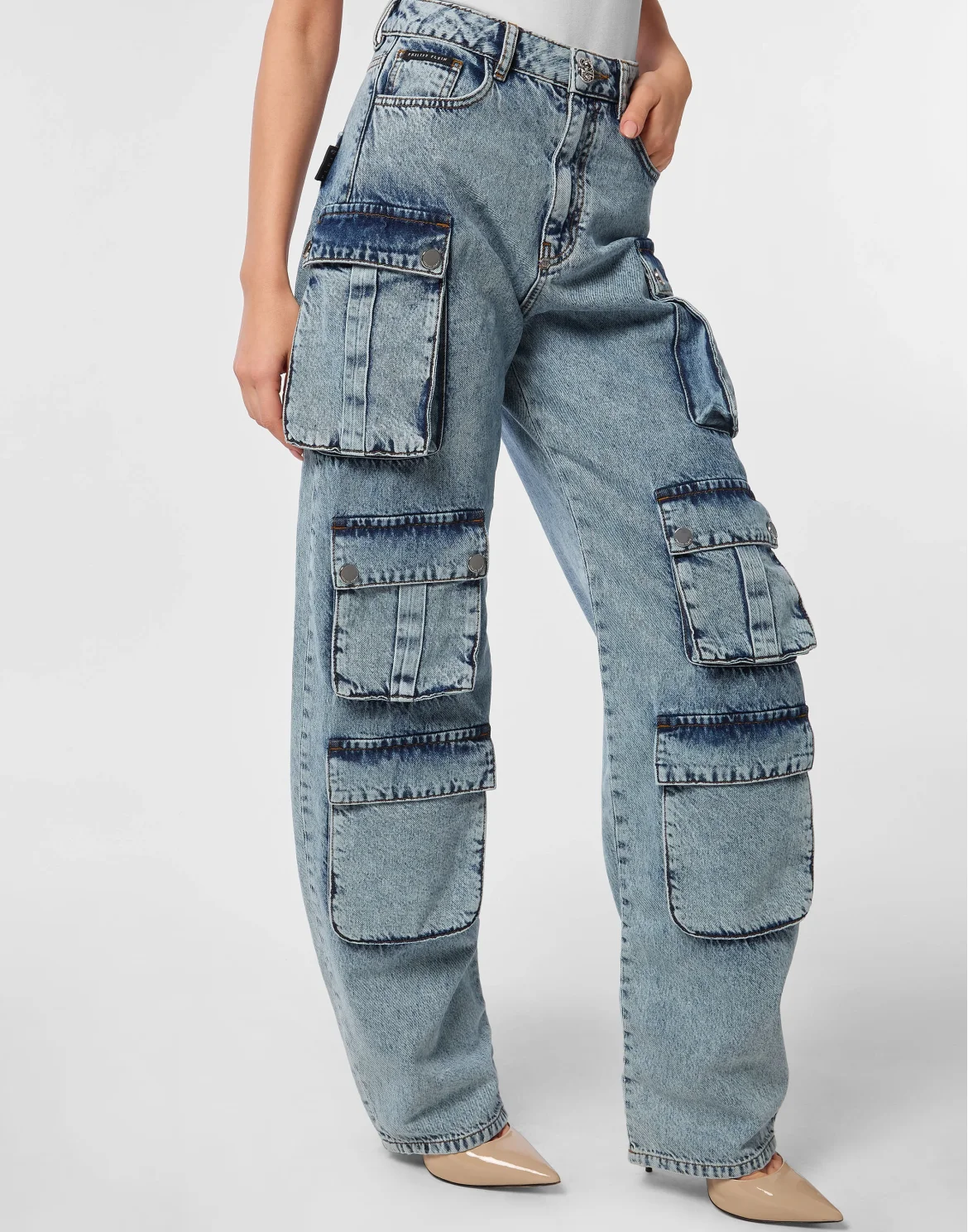 Denim Cargo Trousers, цвет: Синий