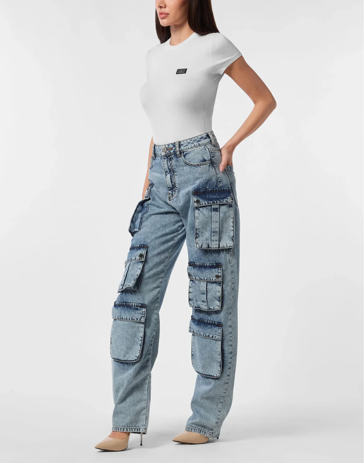 Denim Cargo Trousers, цвет: Синий