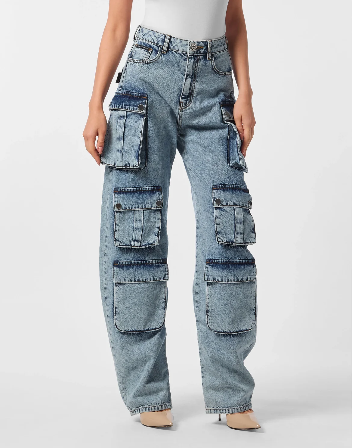 Denim Cargo Trousers, цвет: Синий
