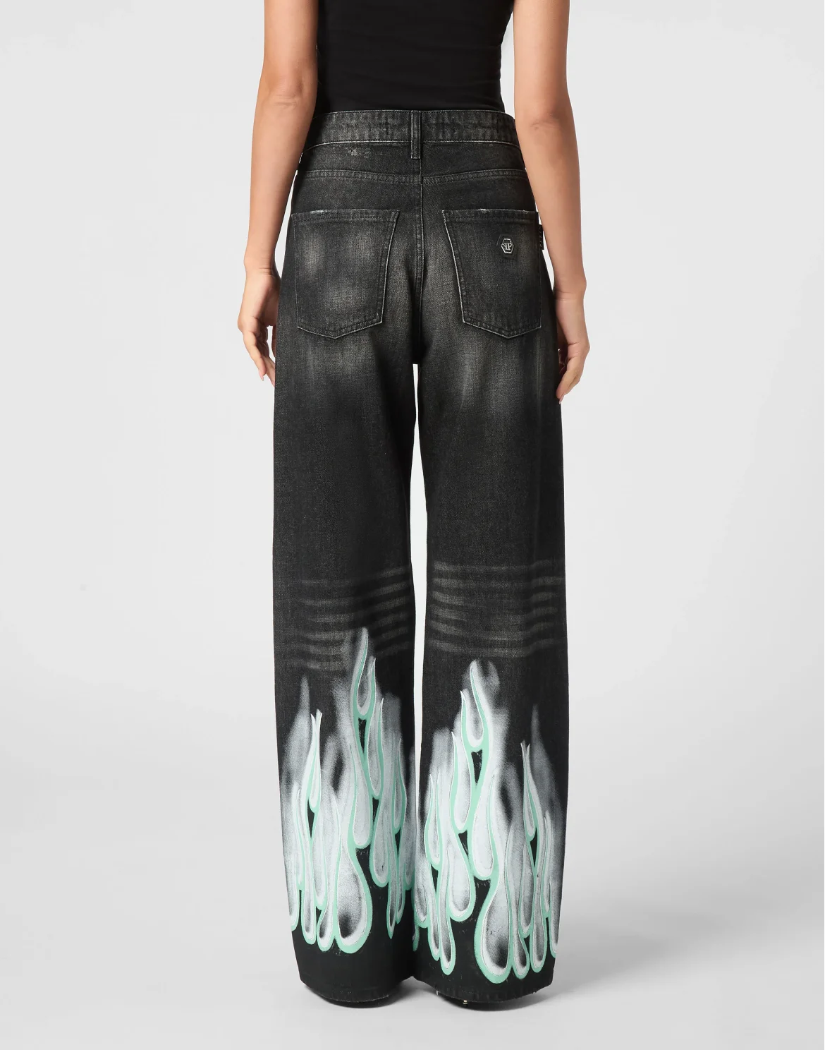 Denim Skater Fit Trousers Flame, цвет: Черный
