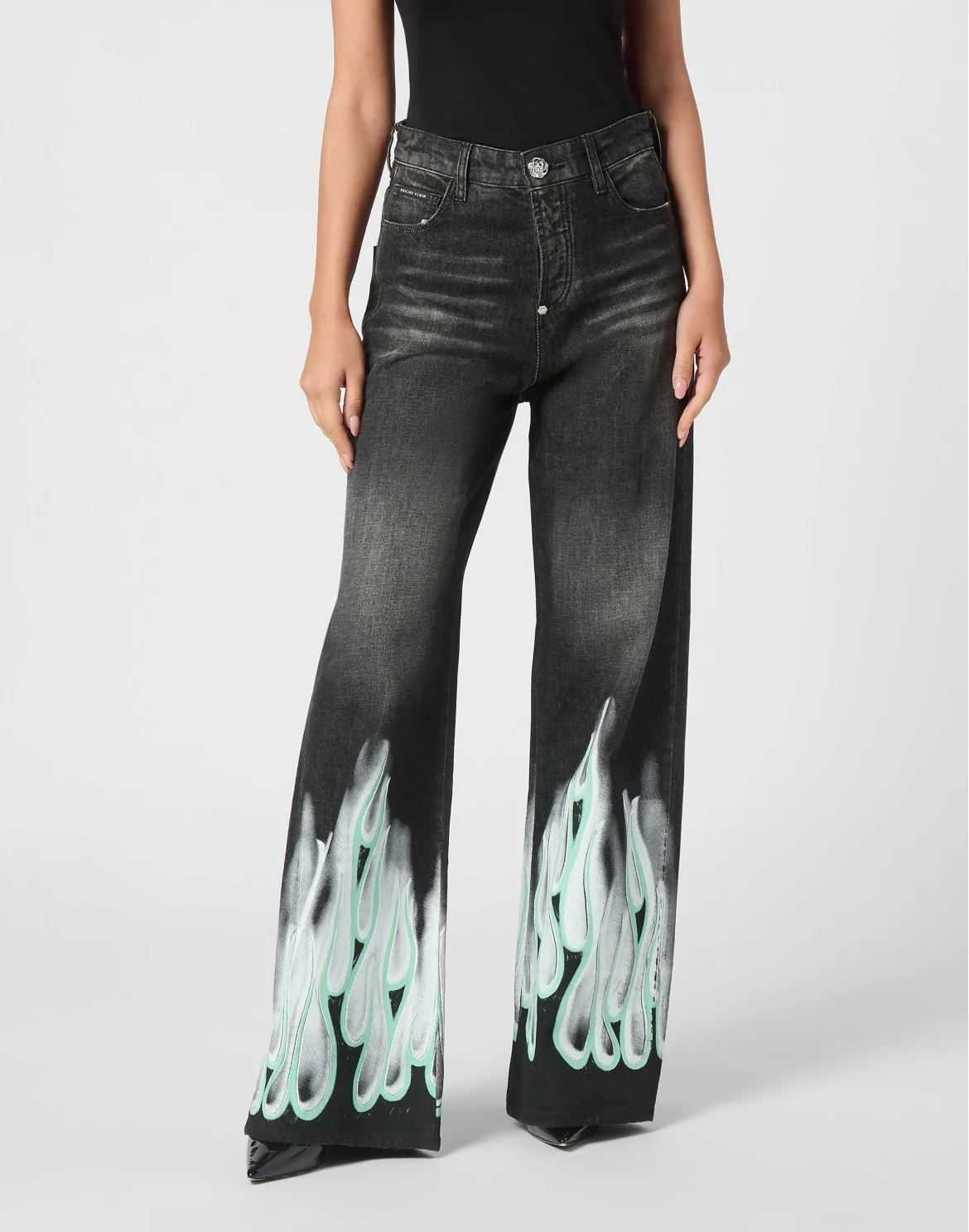 Denim Skater Fit Trousers Flame, цвет: Черный