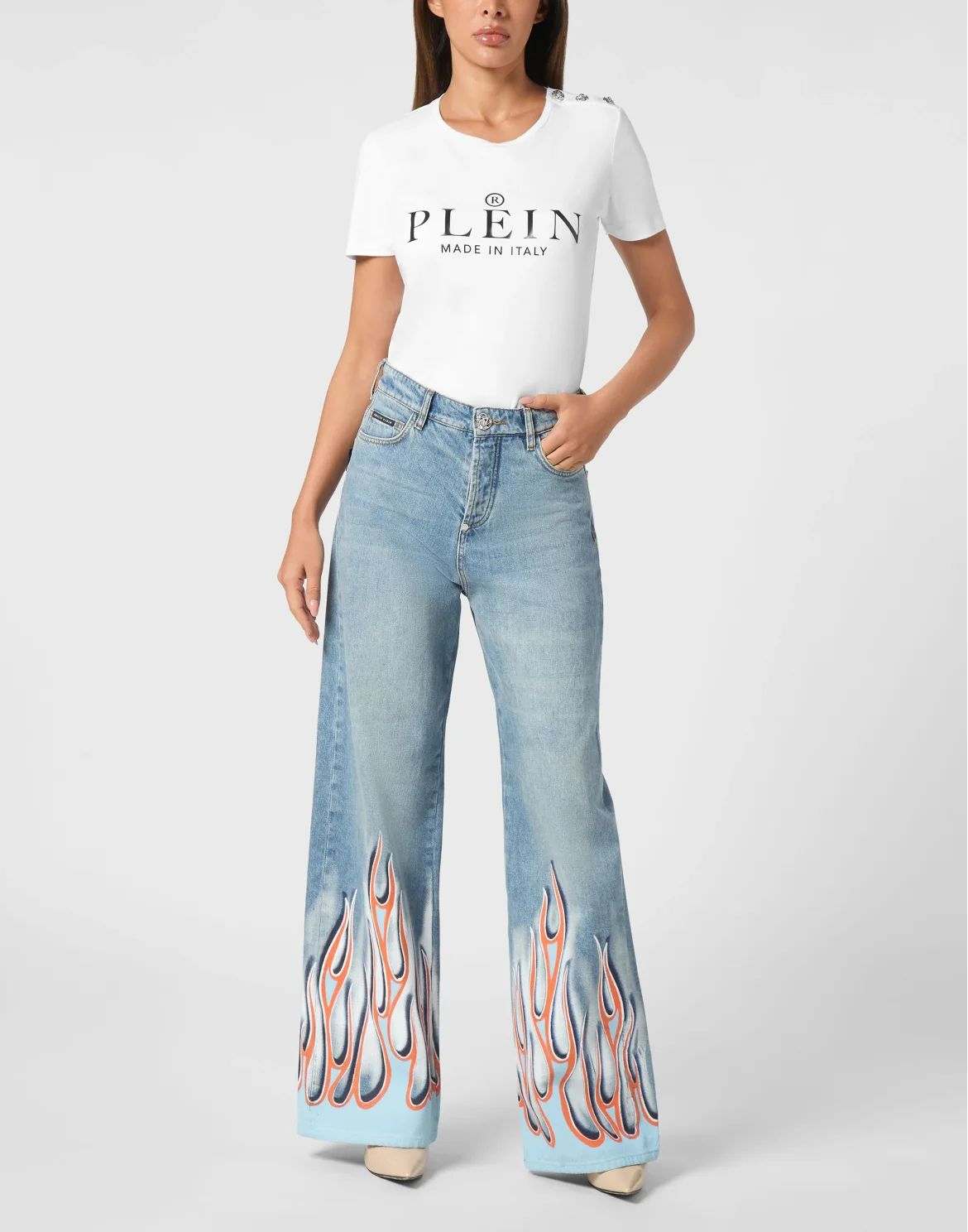 Denim Skater Fit Trousers Flame, цвет: Серый