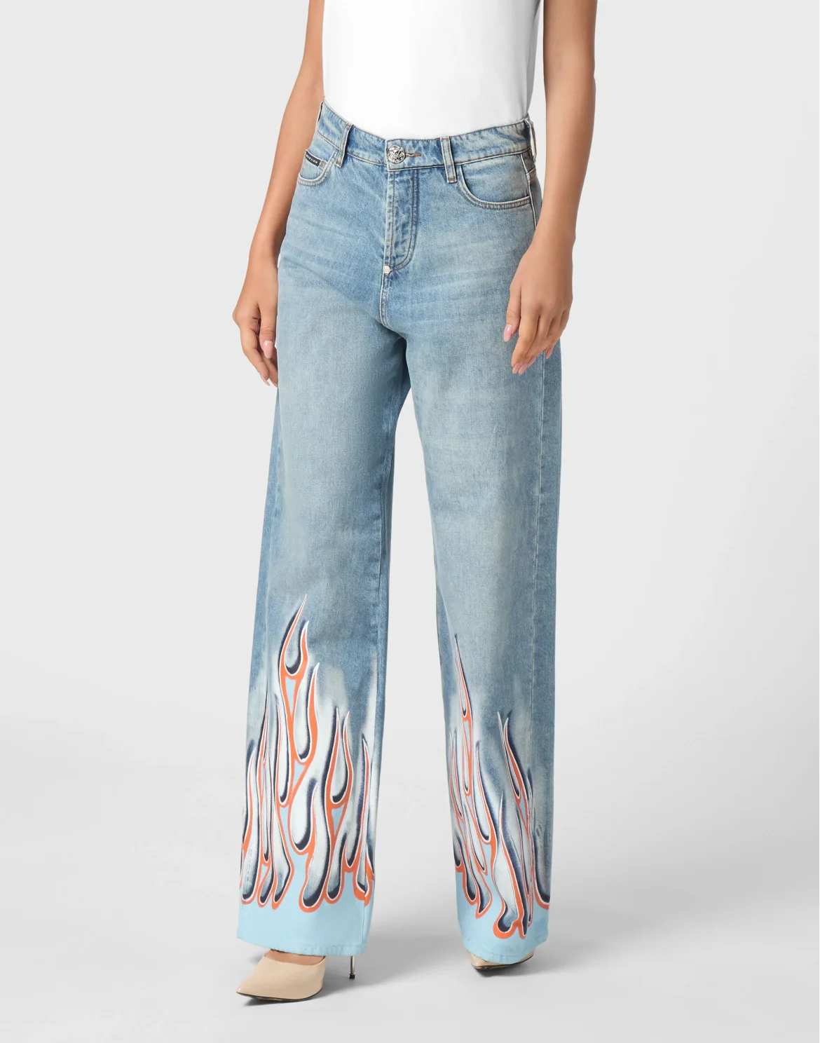 Denim Skater Fit Trousers Flame, цвет: Серый