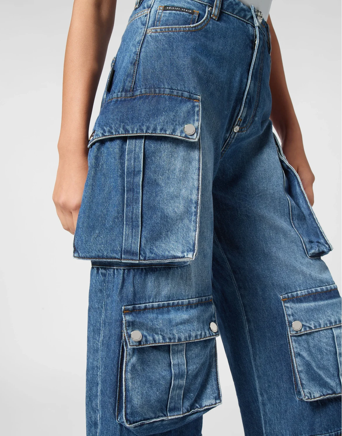 Denim Cargo Trousers, цвет: Синий