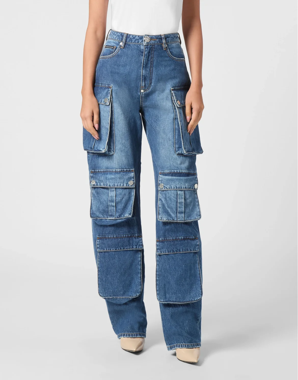 Denim Cargo Trousers, цвет: Синий