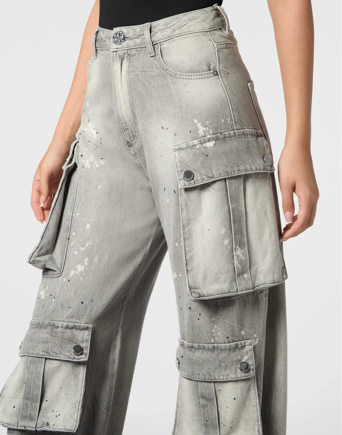 Denim Cargo Trousers, цвет: Серый