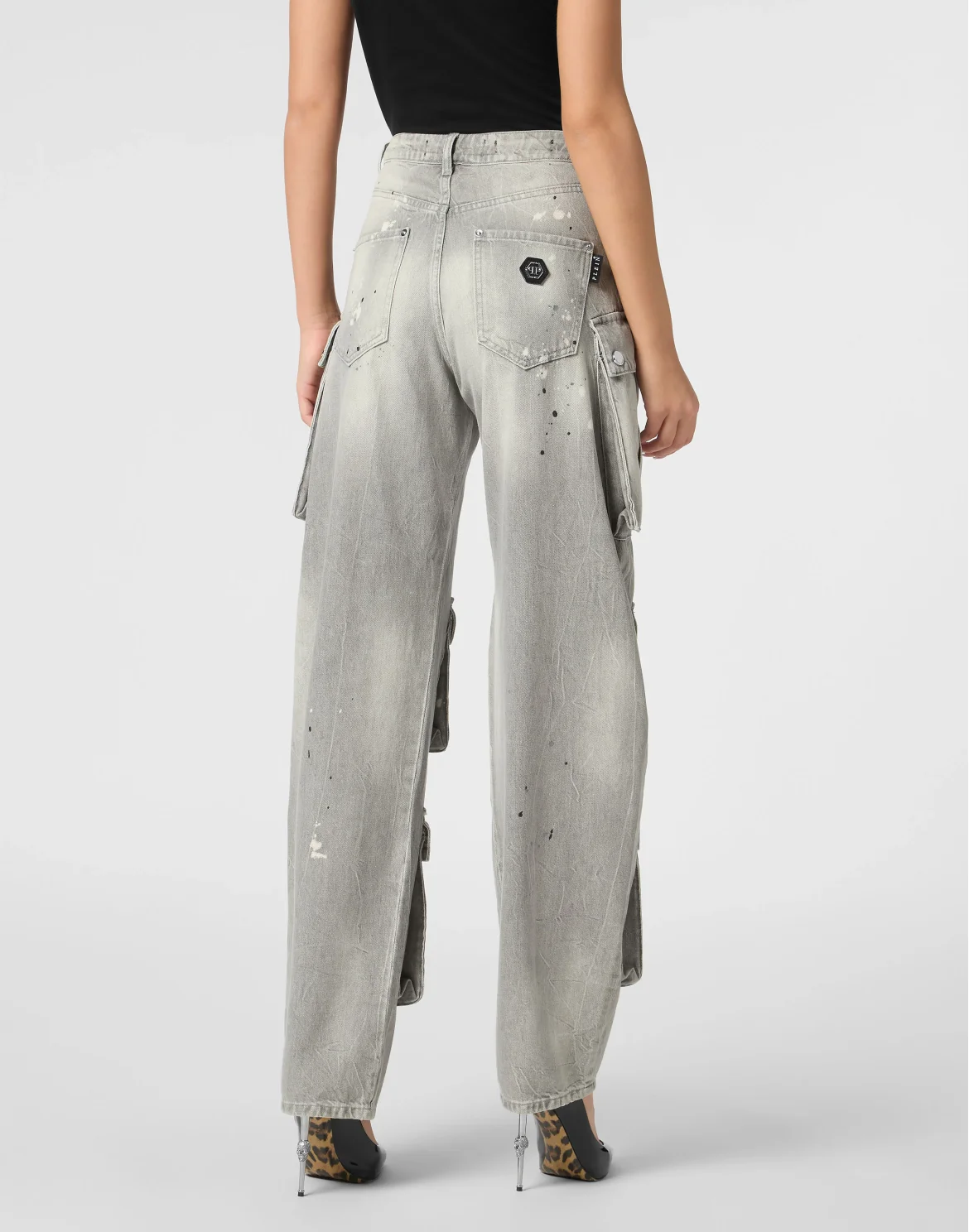 Denim Cargo Trousers, цвет: Серый