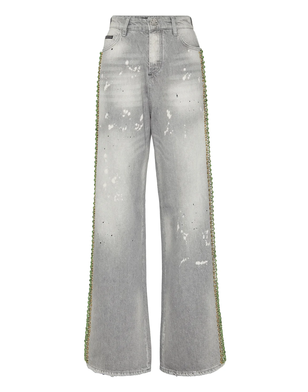 Denim Skater Fit Trousers Rib Strass, цвет: Серый