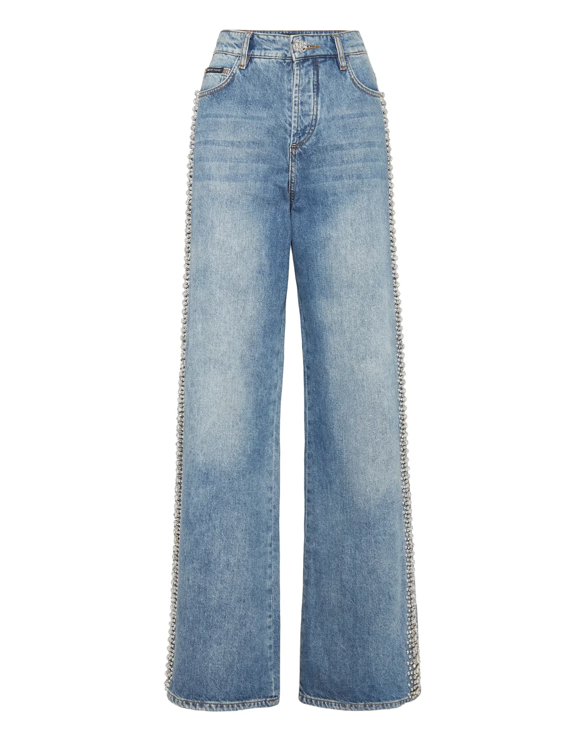 Denim Skater Fit Trousers Rib Strass, цвет: Серый