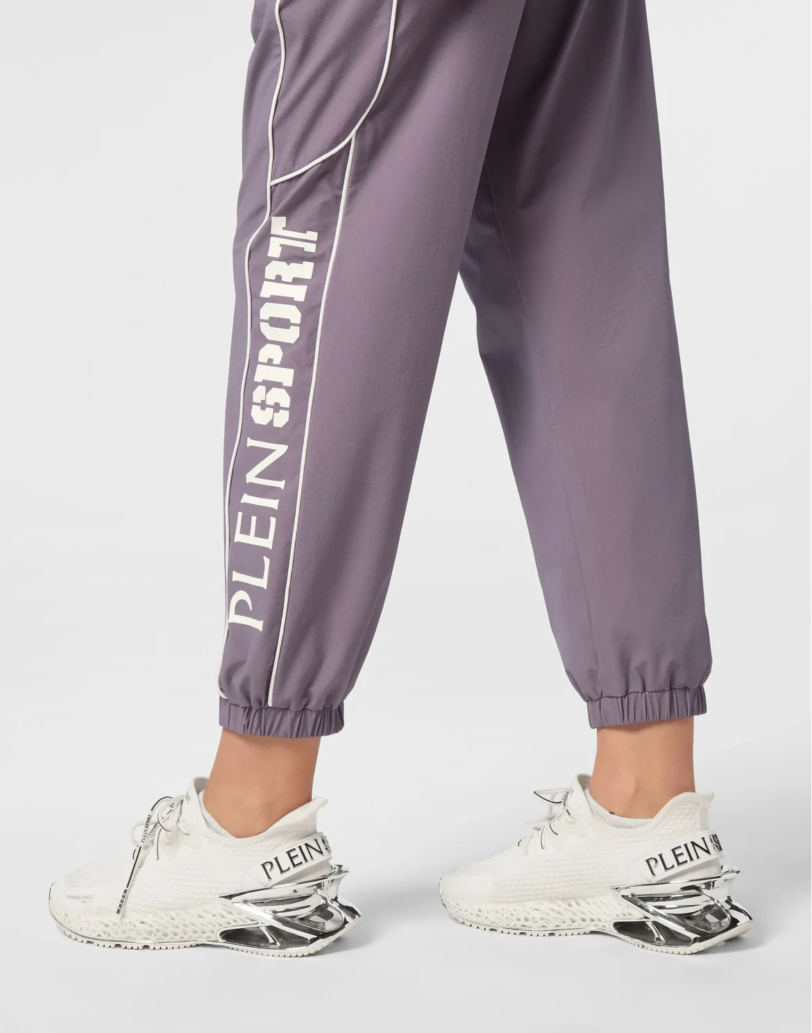 Nylon Loose Fit Piping Jogging Pants Scratch, цвет: Фиолетовый