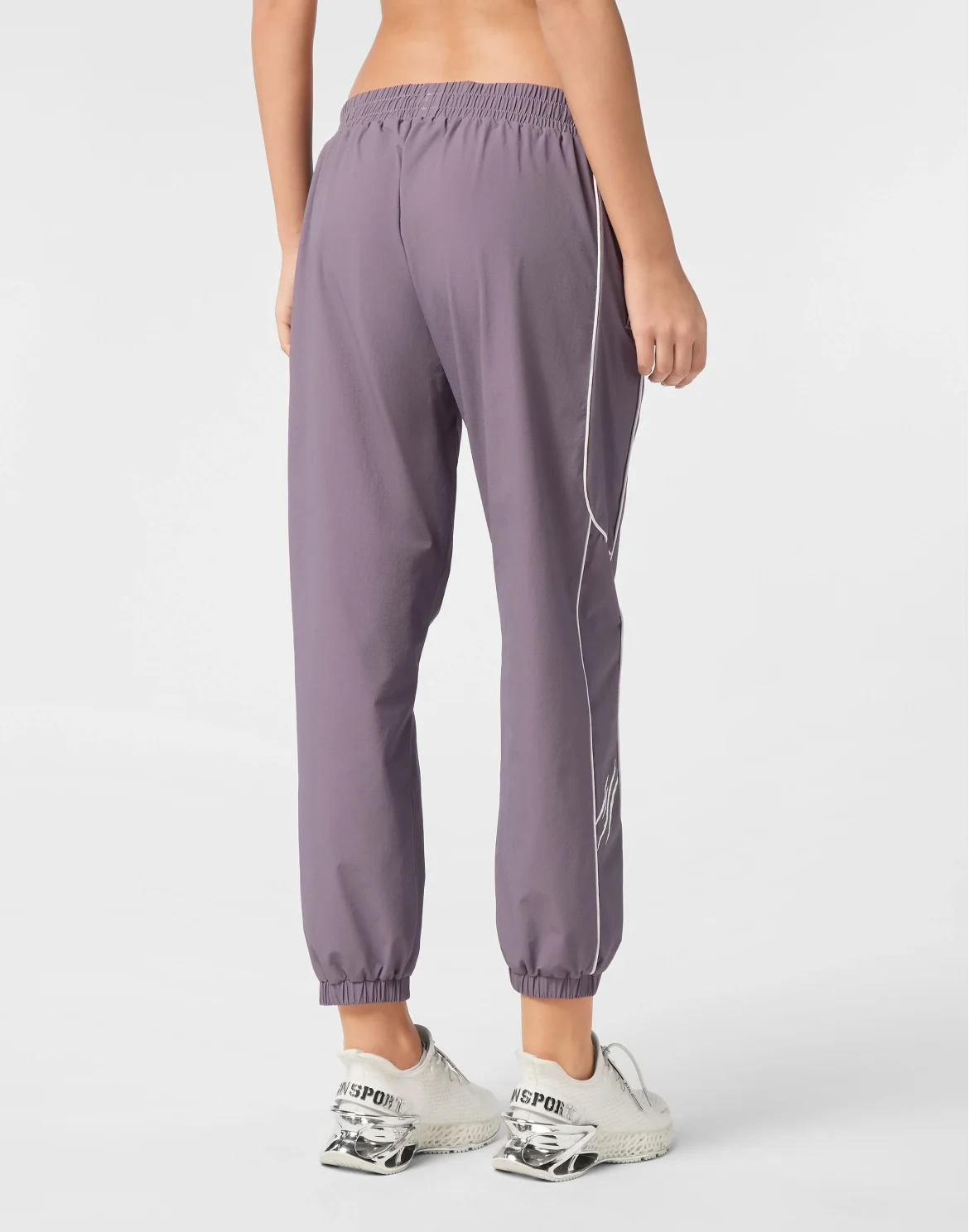 Nylon Loose Fit Piping Jogging Pants Scratch, цвет: Фиолетовый