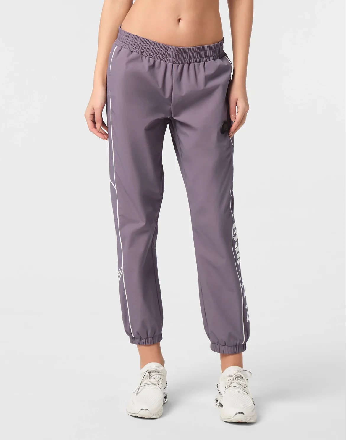 Nylon Loose Fit Piping Jogging Pants Scratch, цвет: Фиолетовый