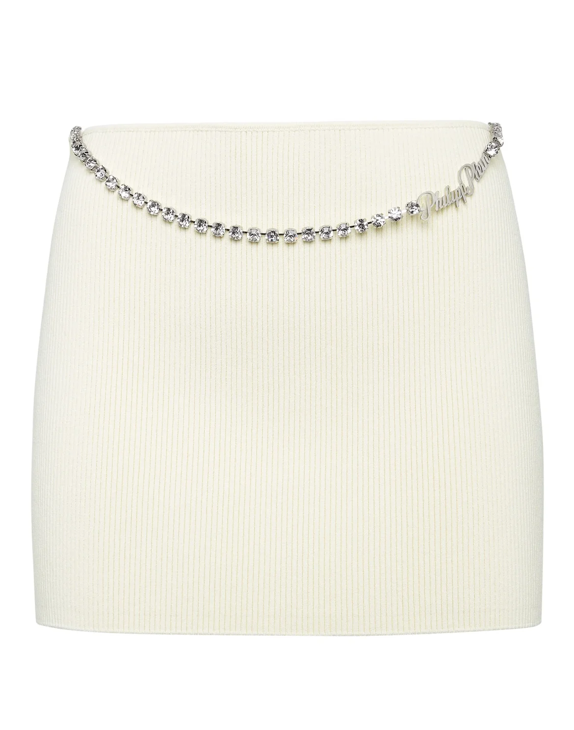 VISCOSE STRETCH MINI SKIRT SIGNATURE, цвет: Белый