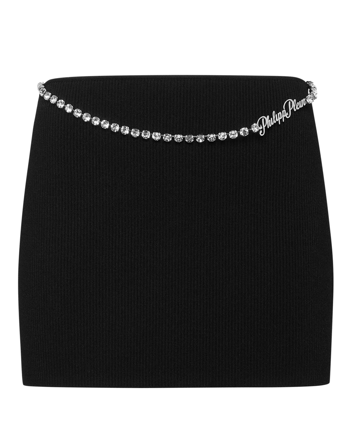 VISCOSE STRETCH MINI SKIRT SIGNATURE, цвет: Черный