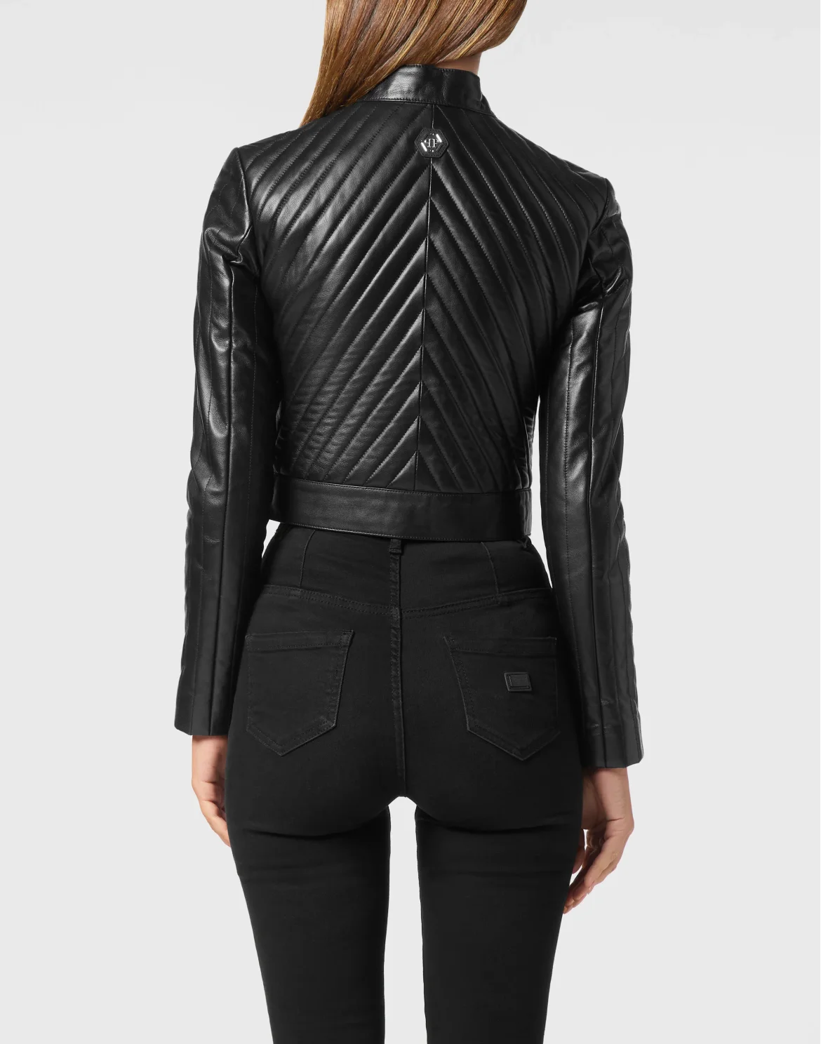 Vintage Leather Biker Jacket LS Flame, цвет: Черный