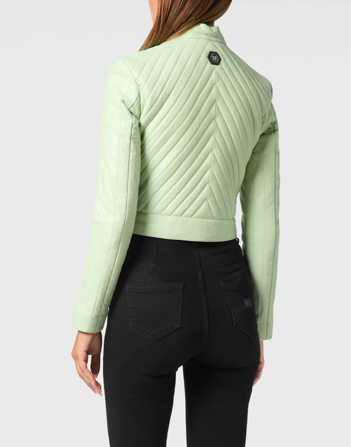Vintage Leather Biker Jacket LS Flame, цвет: Зеленый
