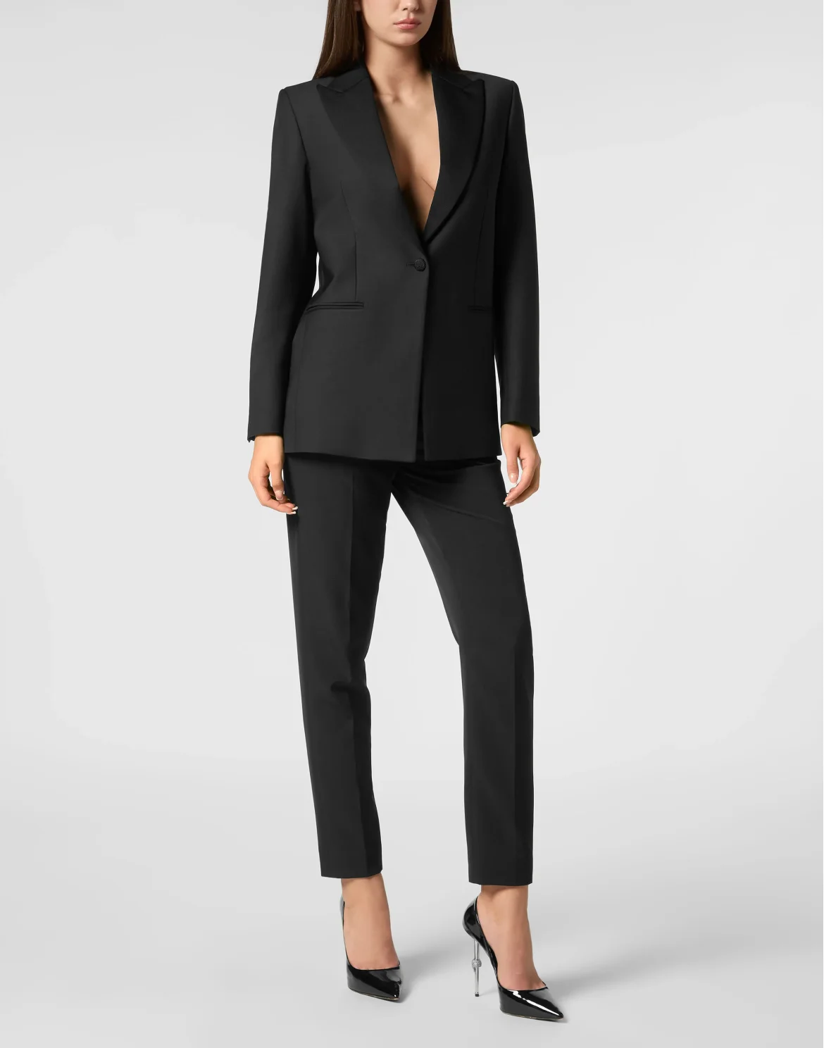 Wool Boyfriend Fit Blazer LS Smile, цвет: Черный